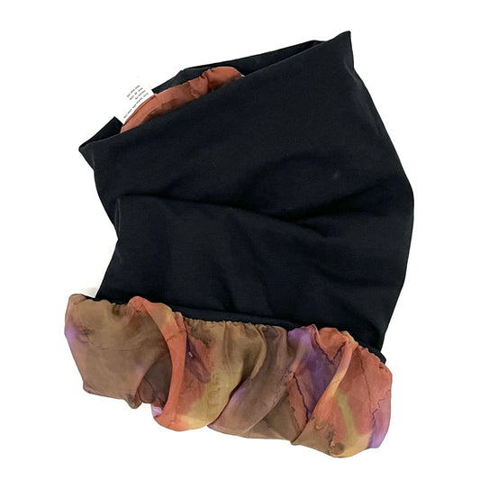 Black, bronze and purple silk lined bamboo hair wrap SilkGenie