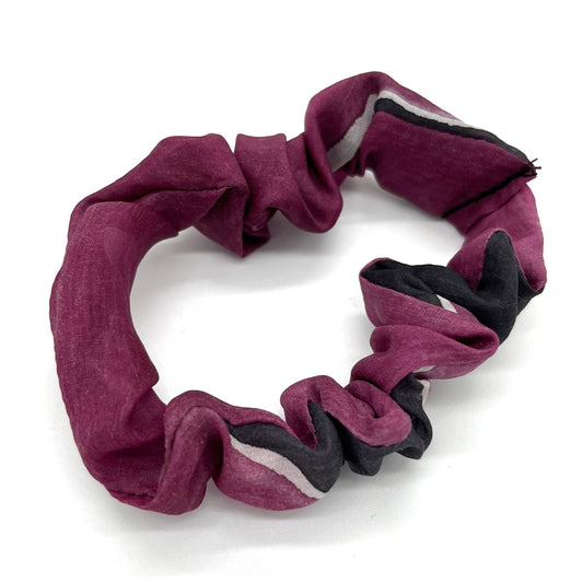 Purple real silk skinny scrunchie (upcycled silk) SilkGenie